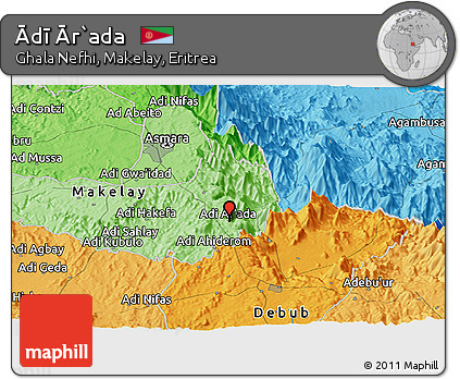 Political Panoramic Map of Ādī Ār`ada