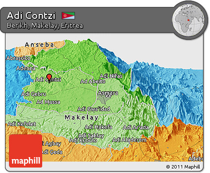 Political Panoramic Map of Adi Contzi