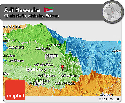 Political Panoramic Map of Ādī Hawesha