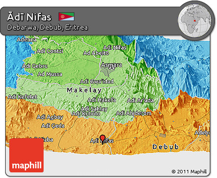 Political Panoramic Map of Ādī Nifas