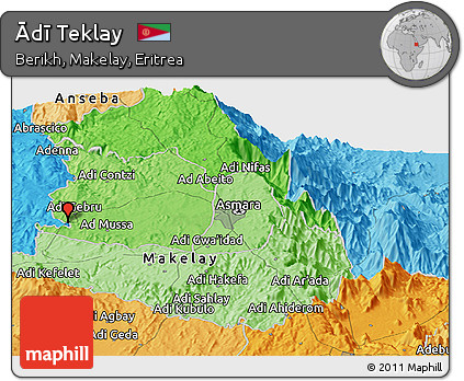 Political Panoramic Map of Ādī Teklay