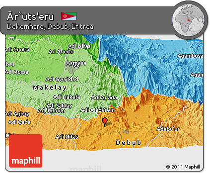 Political Panoramic Map of Ār`uts'eru
