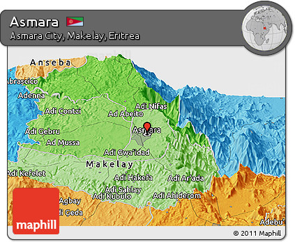 Political Panoramic Map of Asmara