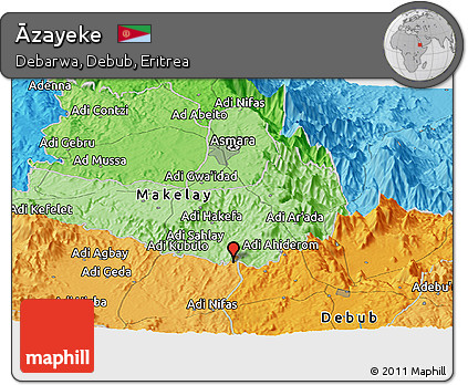 Political Panoramic Map of Āzayeke
