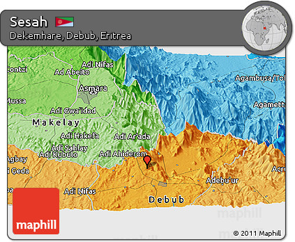 Political Panoramic Map of Sesah