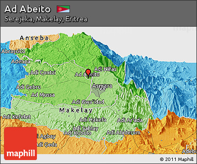 Political Panoramic Map of Ad Abeito