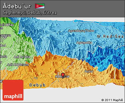Political Panoramic Map of Ādebu`ur