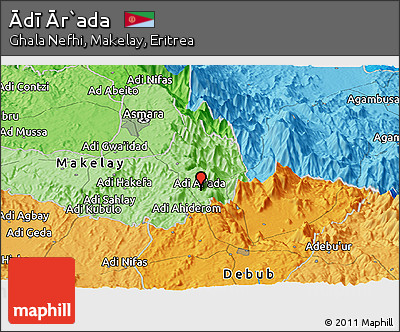 Political Panoramic Map of Ādī Ār`ada