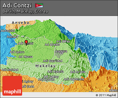 Political Panoramic Map of Adi Contzi