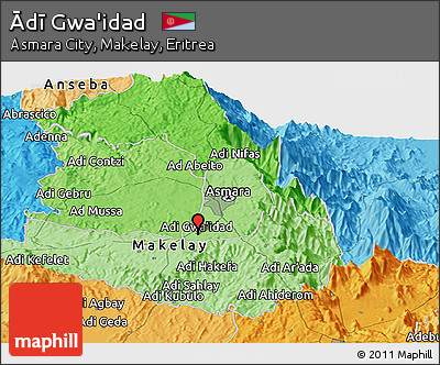 Political Panoramic Map of Ādī Gwa'idad
