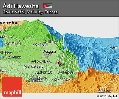 Political Panoramic Map of Ādī Hawesha