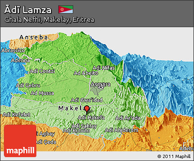 Political Panoramic Map of Ādī Lamza