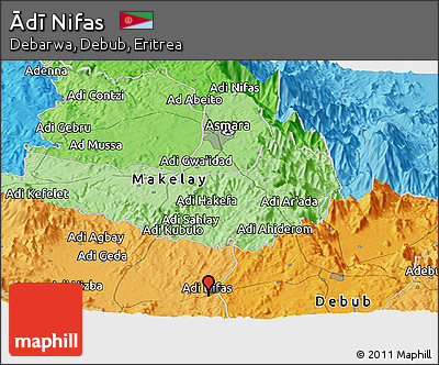 Political Panoramic Map of Ādī Nifas