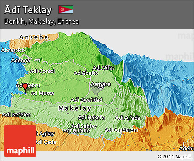 Political Panoramic Map of Ādī Teklay
