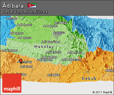 Political Panoramic Map of Ādībara