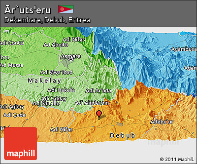 Political Panoramic Map of Ār`uts'eru