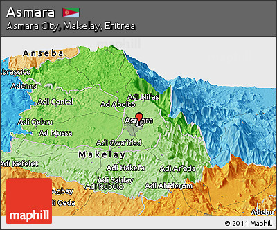Political Panoramic Map of Asmara