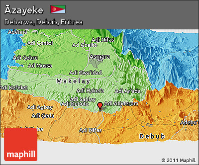 Political Panoramic Map of Āzayeke