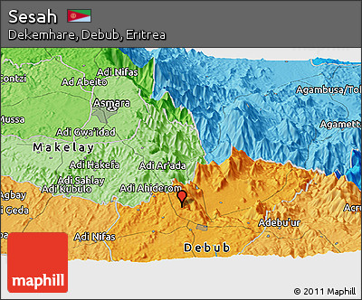 Political Panoramic Map of Sesah