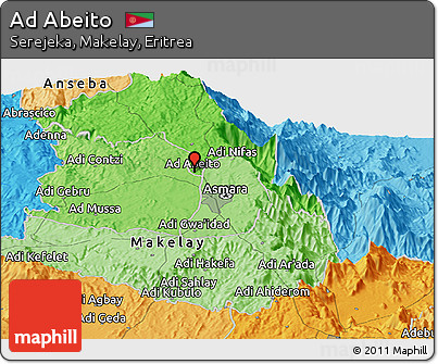 Political Panoramic Map of Ad Abeito