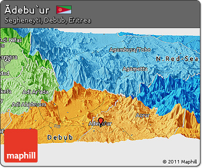Political Panoramic Map of Ādebu`ur