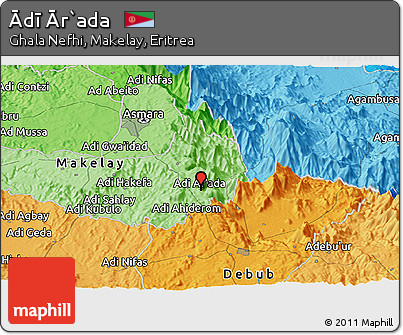 Political Panoramic Map of Ādī Ār`ada