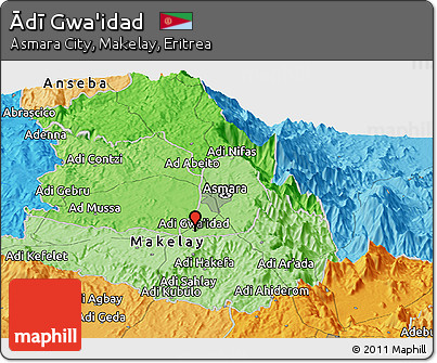 Political Panoramic Map of Ādī Gwa'idad