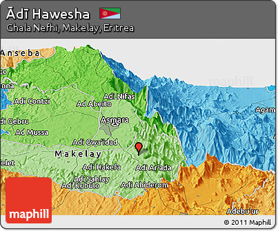 Political Panoramic Map of Ādī Hawesha