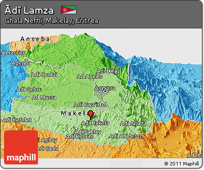Political Panoramic Map of Ādī Lamza