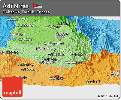 Political Panoramic Map of Ādī Nifas