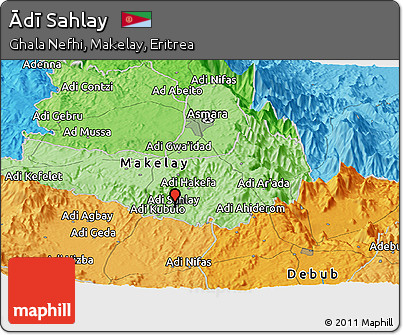 Political Panoramic Map of Ādī Sahlay