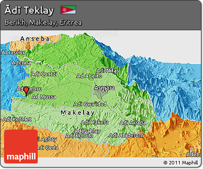 Political Panoramic Map of Ādī Teklay