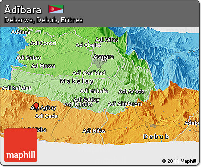 Political Panoramic Map of Ādībara