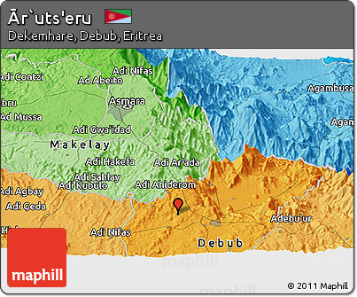 Political Panoramic Map of Ār`uts'eru