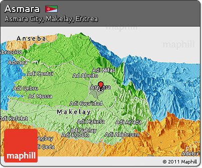 Political Panoramic Map of Asmara
