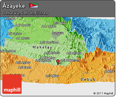 Political Panoramic Map of Āzayeke