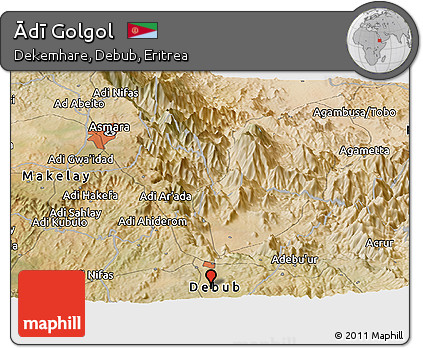 Satellite Panoramic Map of Ādī Golgol