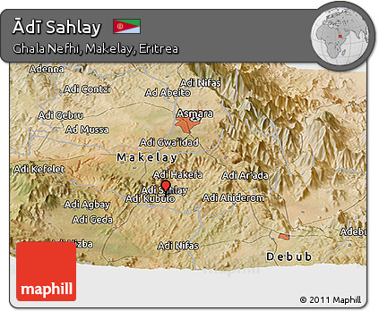 Satellite Panoramic Map of Ādī Sahlay