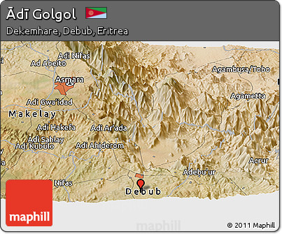 Satellite Panoramic Map of Ādī Golgol
