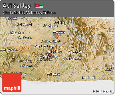 Satellite Panoramic Map of Ādī Sahlay