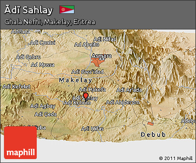 Satellite Panoramic Map of Ādī Sahlay