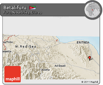 Shaded Relief Panoramic Map of Betalifuru