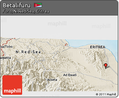 Shaded Relief Panoramic Map of Betalifuru