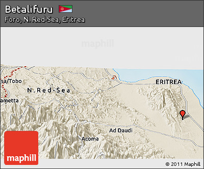 Shaded Relief Panoramic Map of Betalifuru