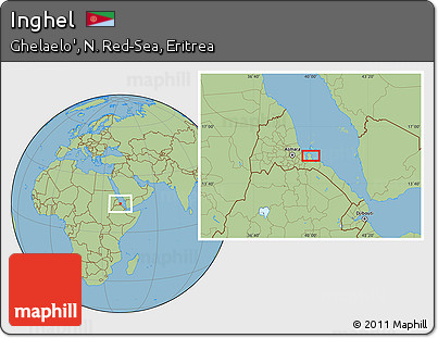 Savanna Style Location Map of Inghel