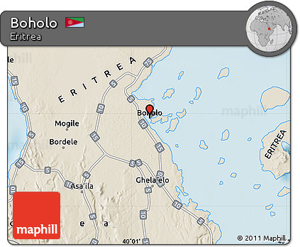 Shaded Relief Map of Boholo
