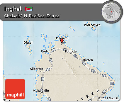 Shaded Relief Map of Inghel