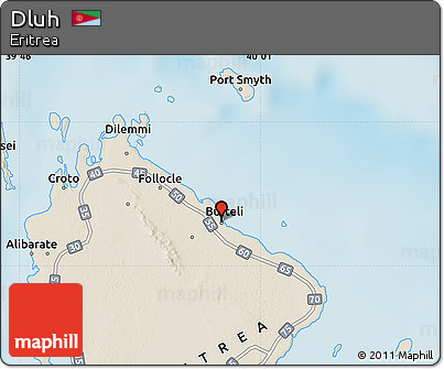 Shaded Relief Map of Dluh