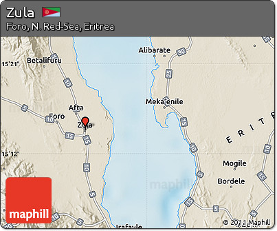 Shaded Relief Map of Zula