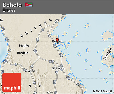 Shaded Relief Map of Boholo